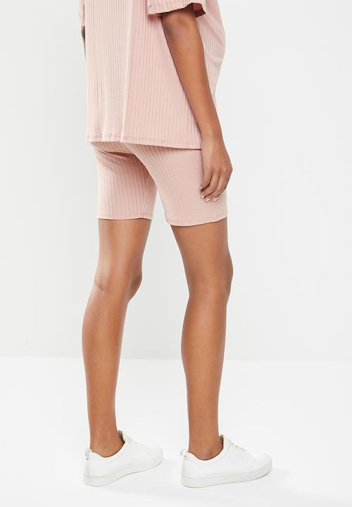 Superbalist - Maternity ribbed cycle short - blush
