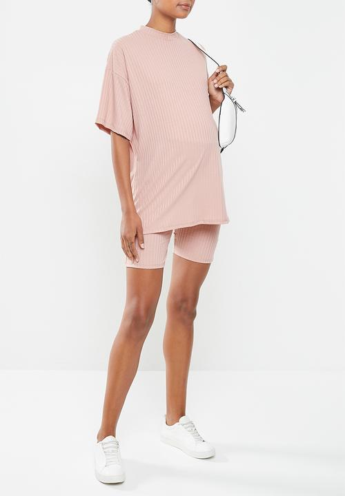 Superbalist - Maternity ribbed cycle short - blush