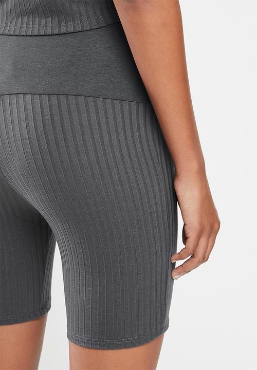 Superbalist - Maternity ribbed cycle short - charcoal