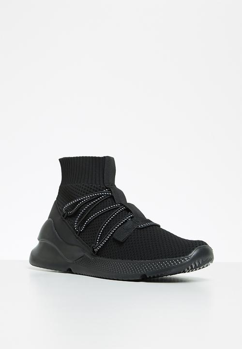 Cotton On - Jarrod knitted sneaker boot - black