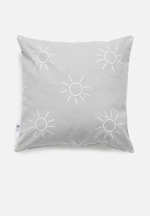 Sixth Floor - Shiny printed cushion cover - grey & white