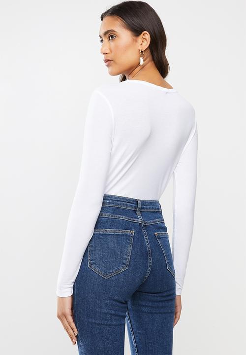 MANGO - Long sleeve T-shirt - white
