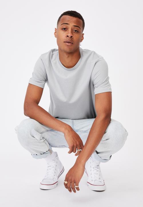 Cotton On - Essential crew T-shirt - blue haze