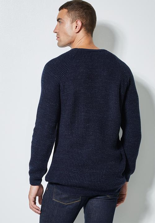 Superbalist - Raglan textured knit - navy
