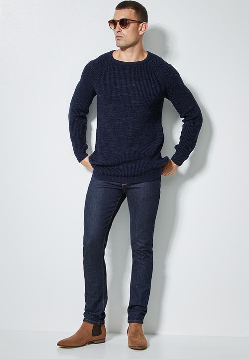 Superbalist - Raglan textured knit - navy
