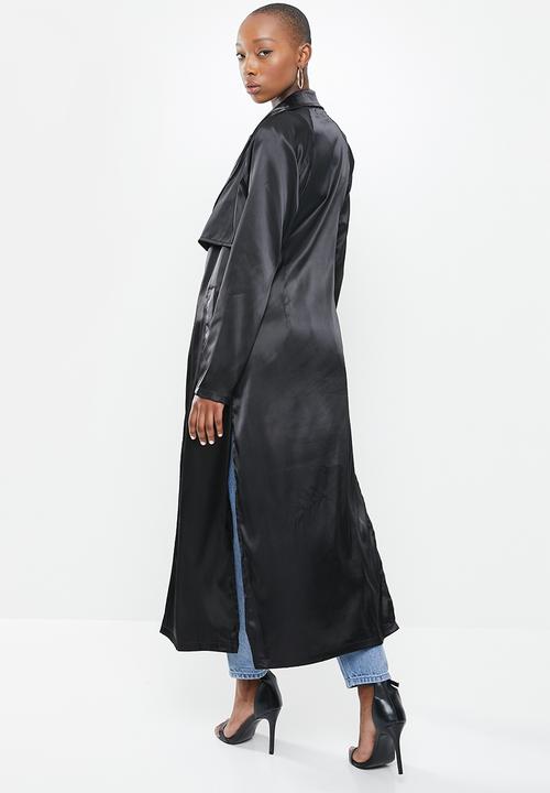 Missguided - Maxi trench jacket - black