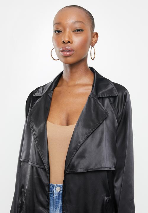 Missguided - Maxi trench jacket - black