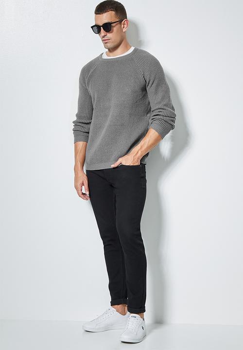 Superbalist - Raglan textured knit - grey