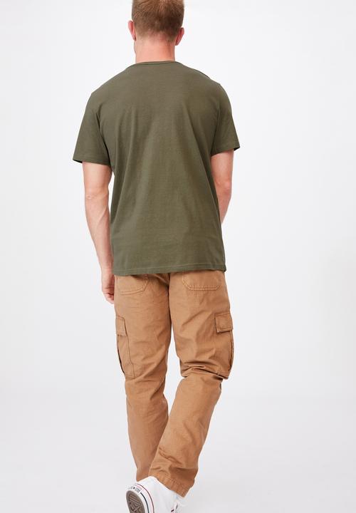 Cotton On - Essential henley T-shirt - olive