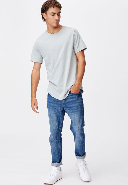 Cotton On - Essential longline scoop T-shirt - blue haze