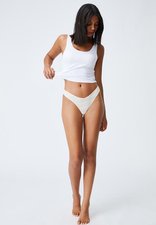 Cotton On - Cotton high cut g-string - multi 