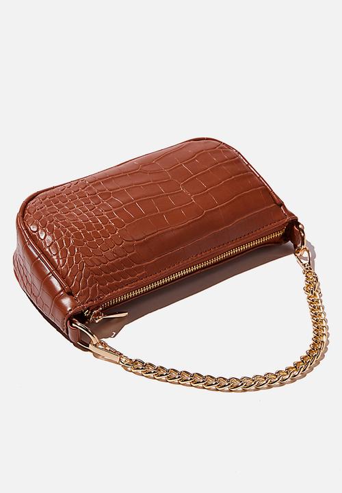 Rubi - Sophia chain cross body bag - tan texture