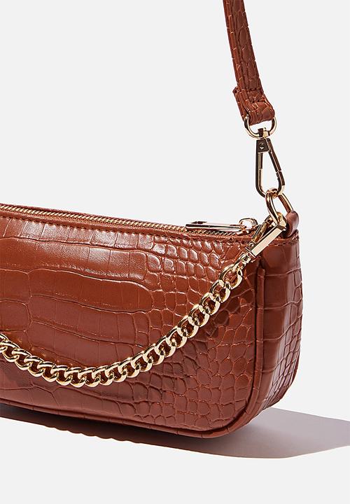 Rubi - Sophia chain cross body bag - tan texture