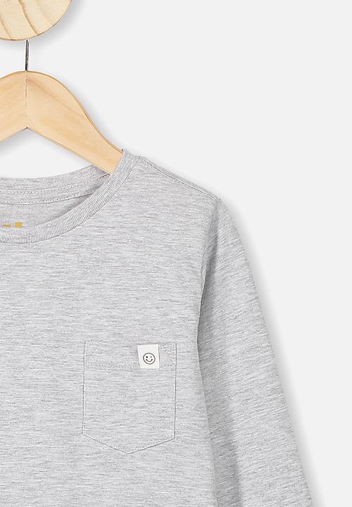 Cotton On - Core long sleeve tee - summer grey marle