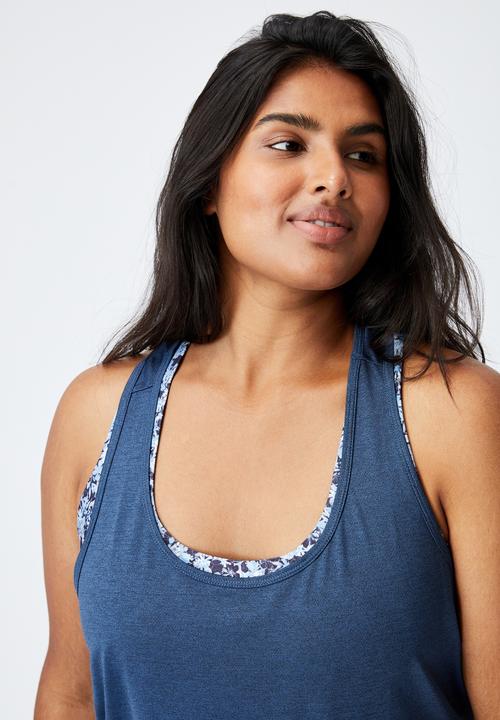 Cotton On - Curve training tank top - navy 