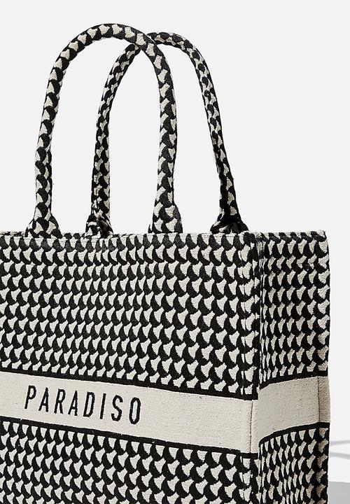 Rubi - Weekender tote bag - black & white 