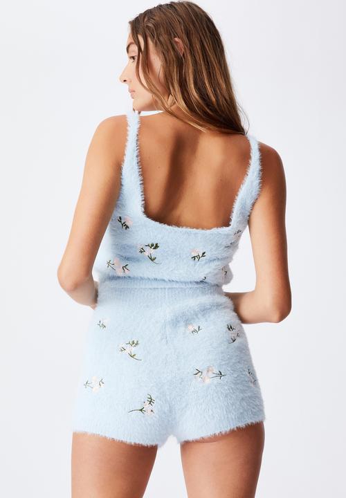 Cotton On - Fluffy lounge short - light blue