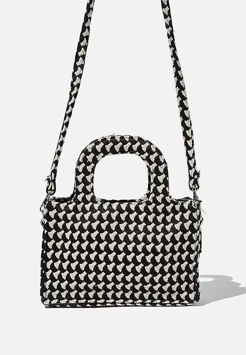 Rubi - Mini weekender tote bag - black & white 