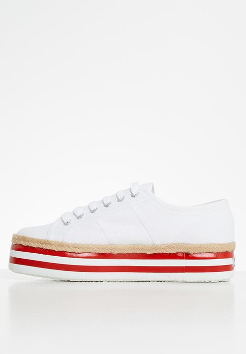 SUPERGA - 2790 Multistripe platform - white & red