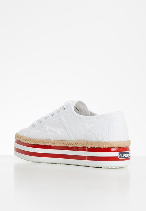 SUPERGA - 2790 Multistripe platform - white & red