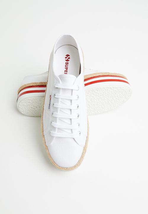 SUPERGA - 2790 Multistripe platform - white & red
