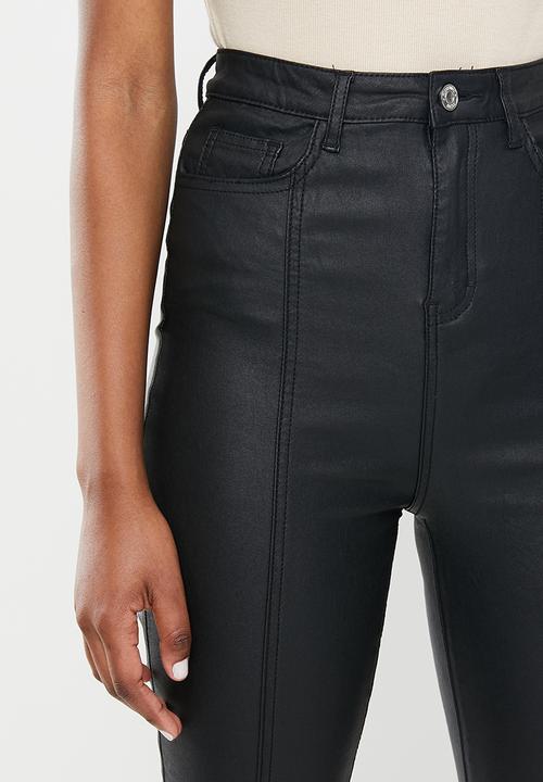 Missguided - Split front coated sinner skinny jean - black