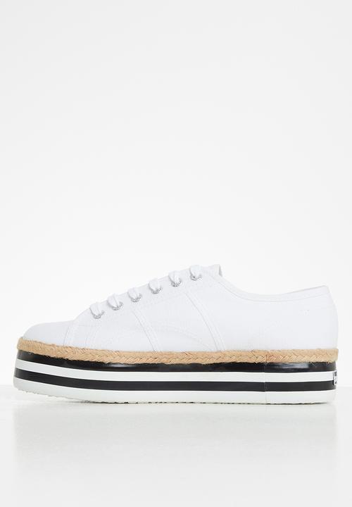 SUPERGA - 2790 Multistripe platform - white & black