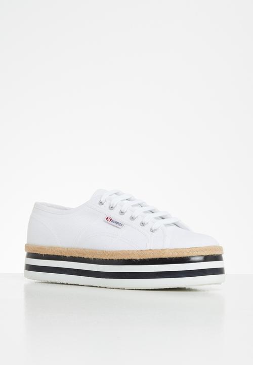 SUPERGA - 2790 Multistripe platform - white & black