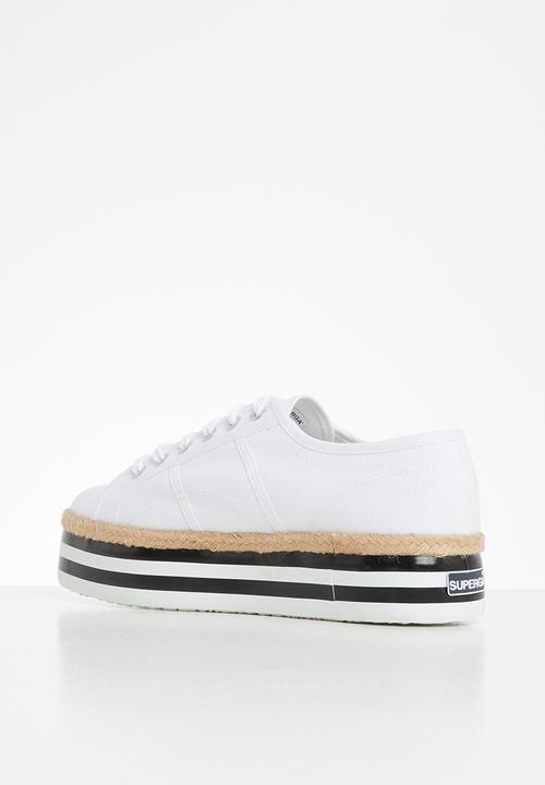 SUPERGA - 2790 Multistripe platform - white & black