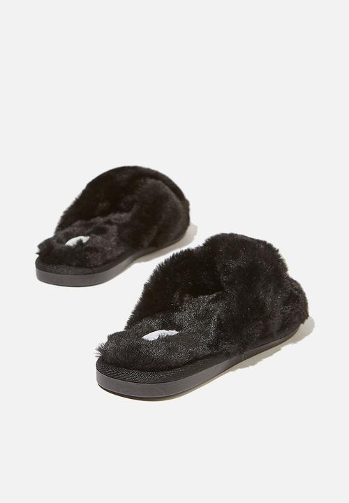 Cotton On - Duo crossover slipper - black