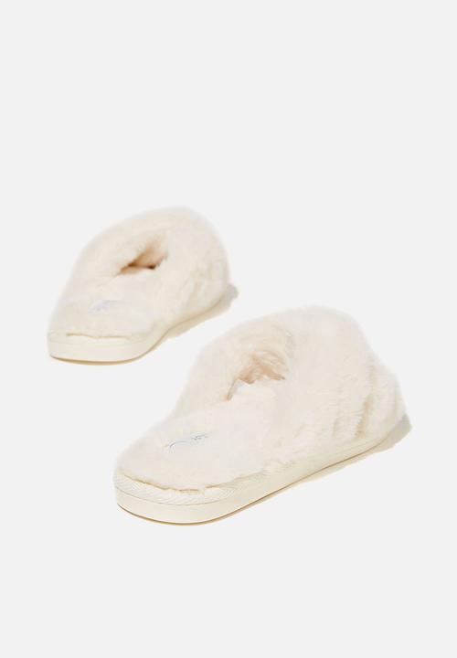 Cotton On - Duo crossover slipper - buttermilk
