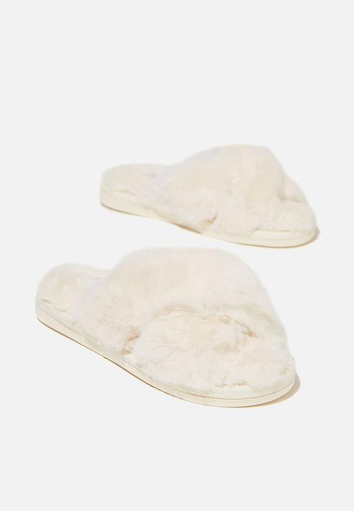 Cotton On - Duo crossover slipper - buttermilk
