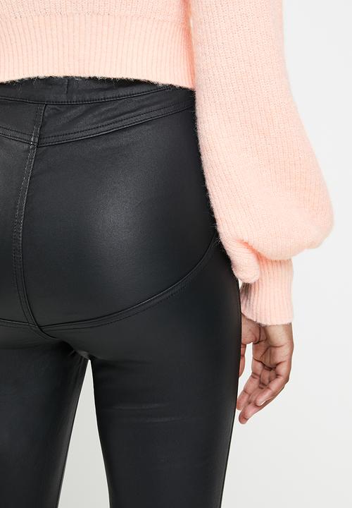 Missguided - Coated vice sculpt detail skinny jean - black