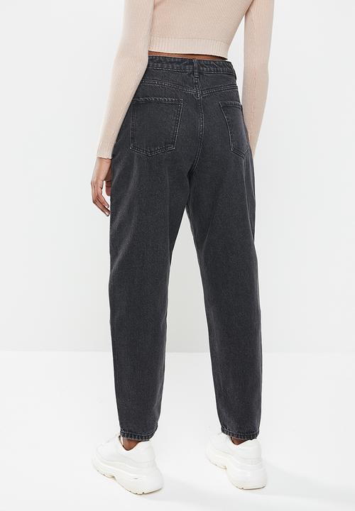 Missguided - Super wide leg tapered jean - black