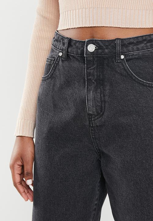 Missguided - Super wide leg tapered jean - black