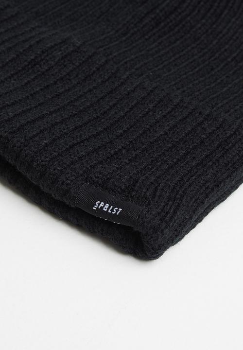 Superbalist - Rib turn up beanie - black