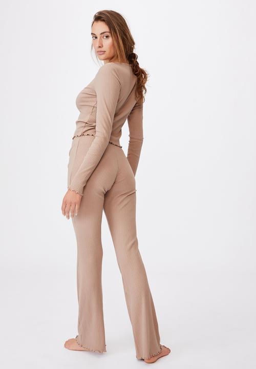 Cotton On - Rib bed pants - brown 