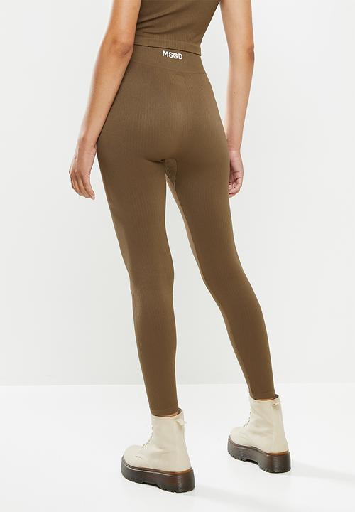 Missguided - Seamless rib legging - taupe