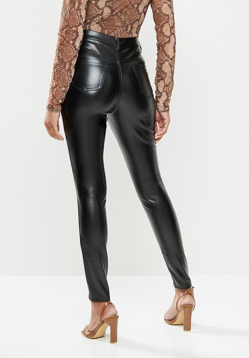Missguided - Faux leather trouser - black