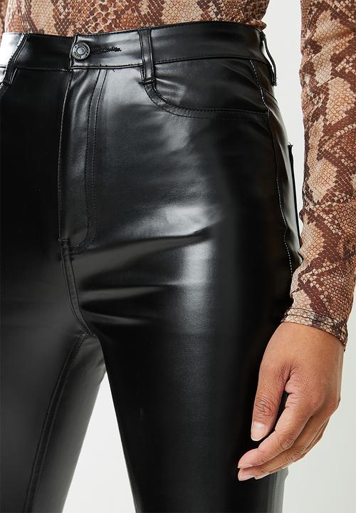 Missguided - Faux leather trouser - black