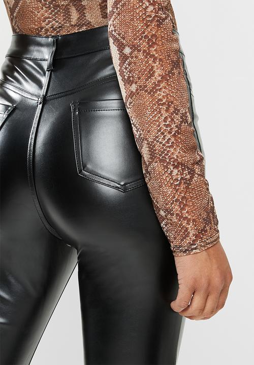Missguided - Faux leather trouser - black