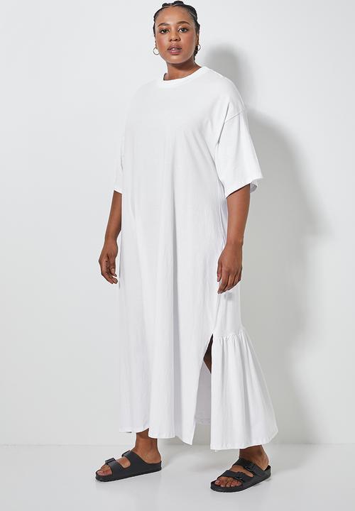 Superbalist - Tiered T-shirt dress - white