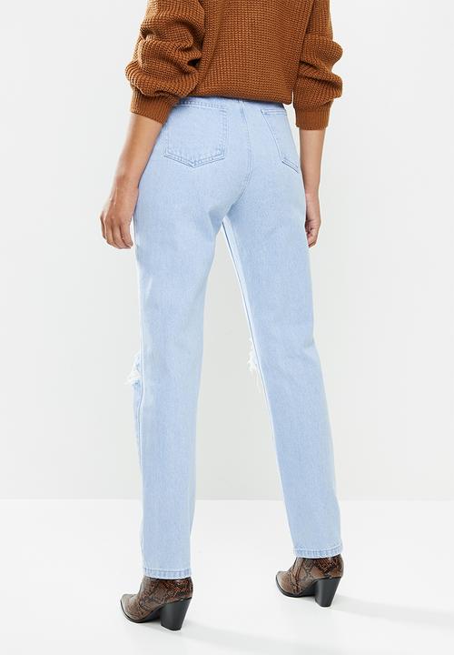 Missguided - Wrath long length distressed jean - blue
