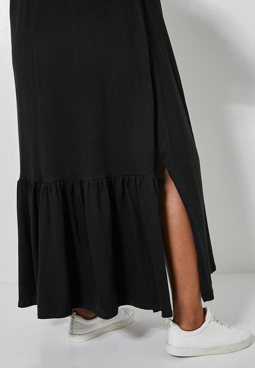 Superbalist - Tiered T-shirt dress - black