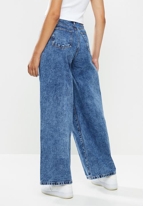 Missguided - Asymmetric waistband boyfriend jean - blue