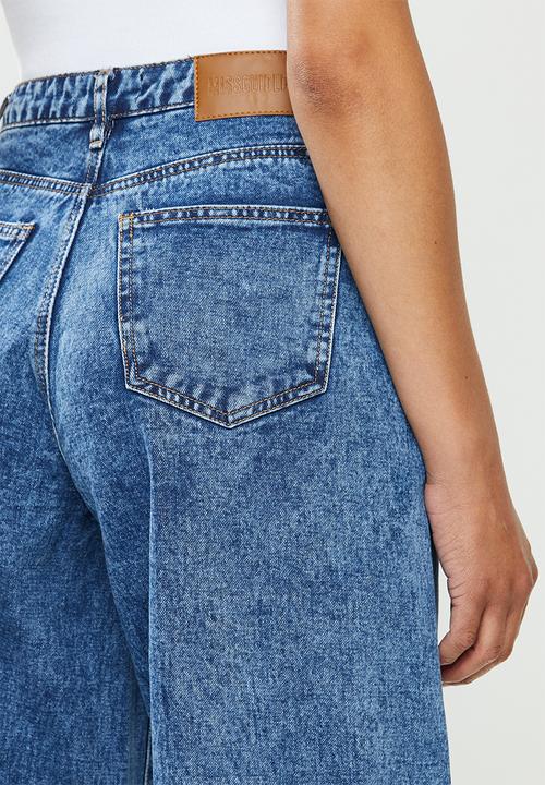 Missguided - Asymmetric waistband boyfriend jean - blue