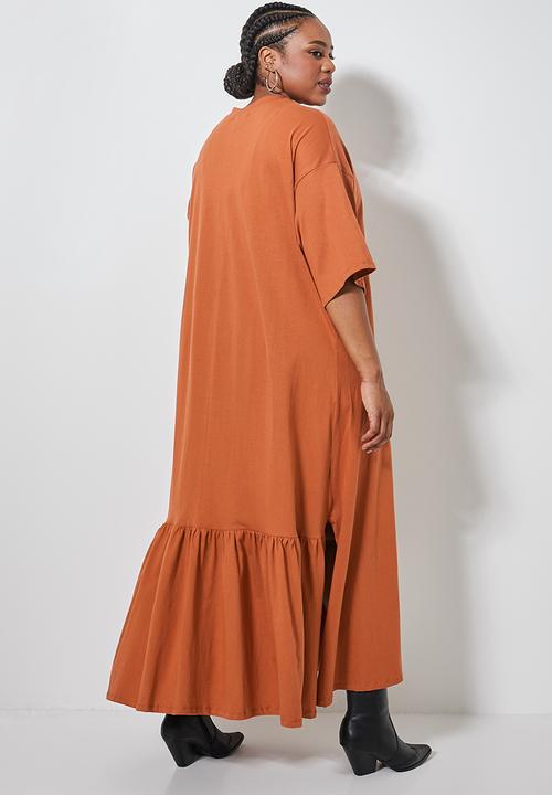 Superbalist - Tiered T-shirt dress - rust