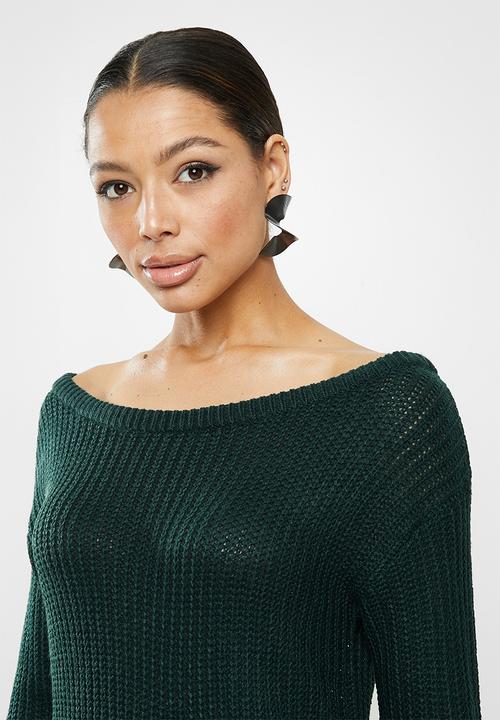 Missguided - Ayvan off shoulder jumper dress - forest green