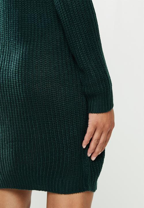 Missguided - Ayvan off shoulder jumper dress - forest green
