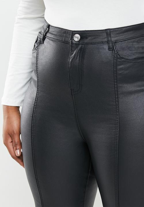 Missguided - Plus size split coated sinner skinny - black
